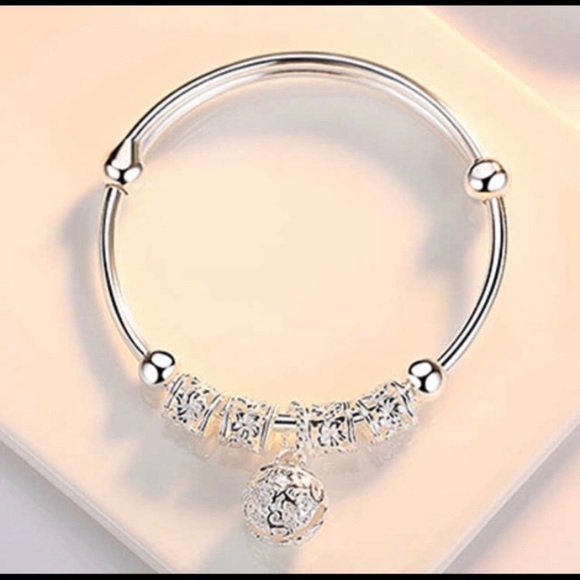 Silver Bell Charm Bracelet Adjustable - Picture 4 of 6